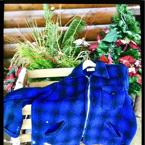 VINTAGE BLUE Wool COAT OOAK Sweet - Picture 6 of 16